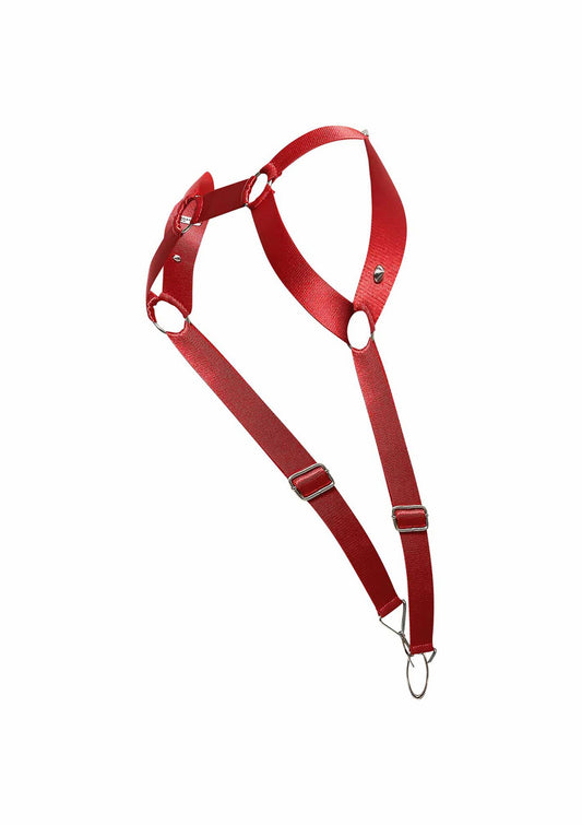 MOB Eroticwear Dngeon Straigh Back Harness - Rood