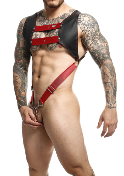 DNGEON Top Cockring Harness RED O/S - 0