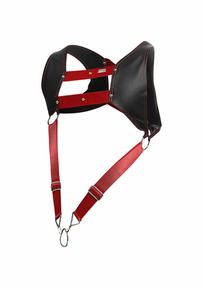 DNGEON Top Cockring Harness RED O/S - 7