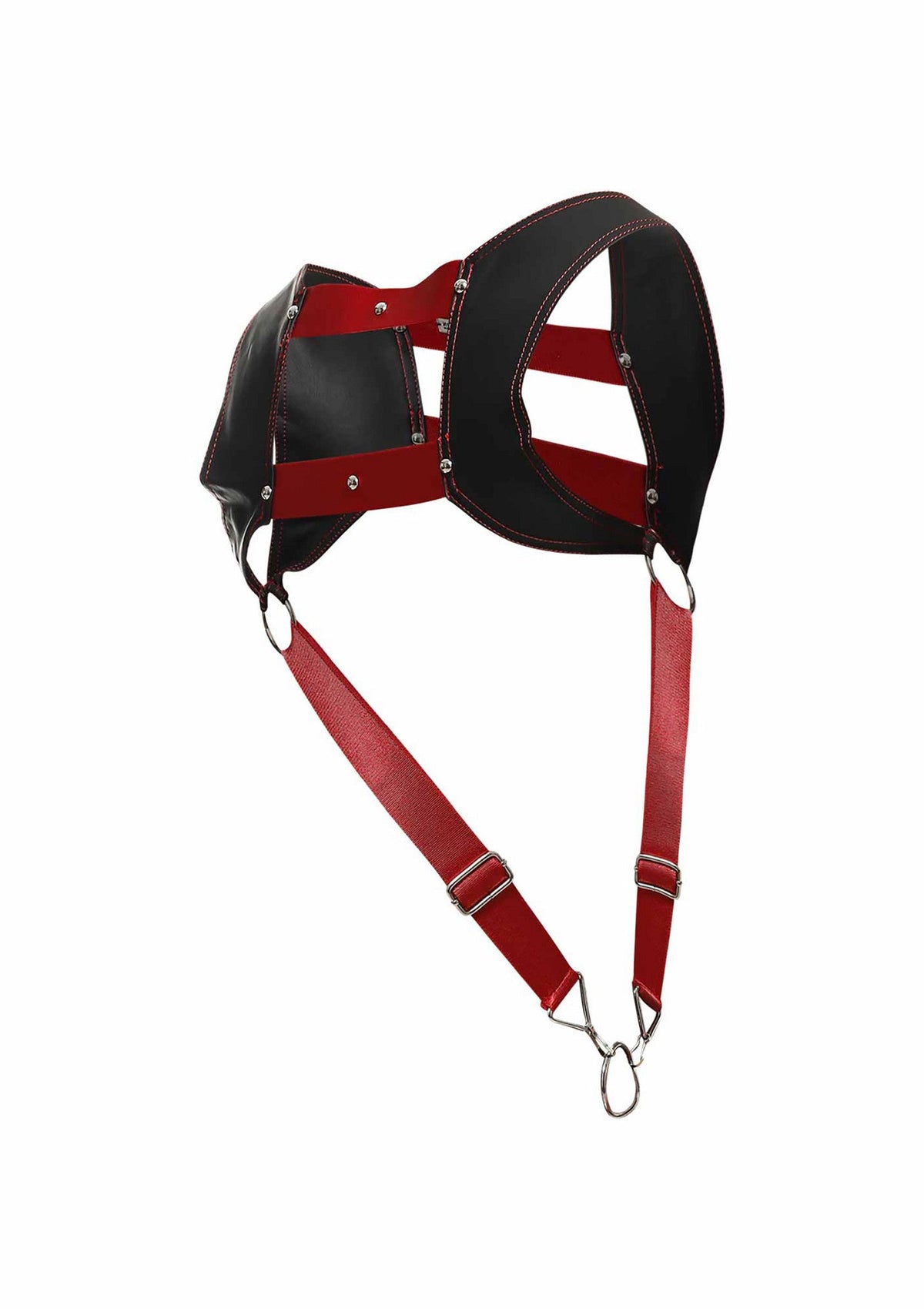 DNGEON Top Cockring Harness RED O/S - 1