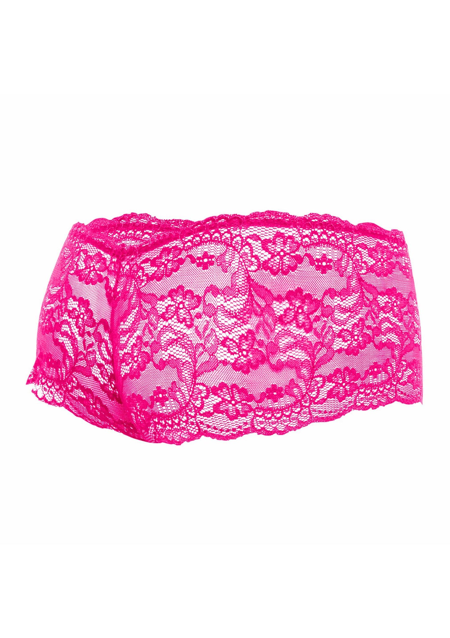 MOB Eroticwear Rose Lace Boy Short PINK S/M - 3
