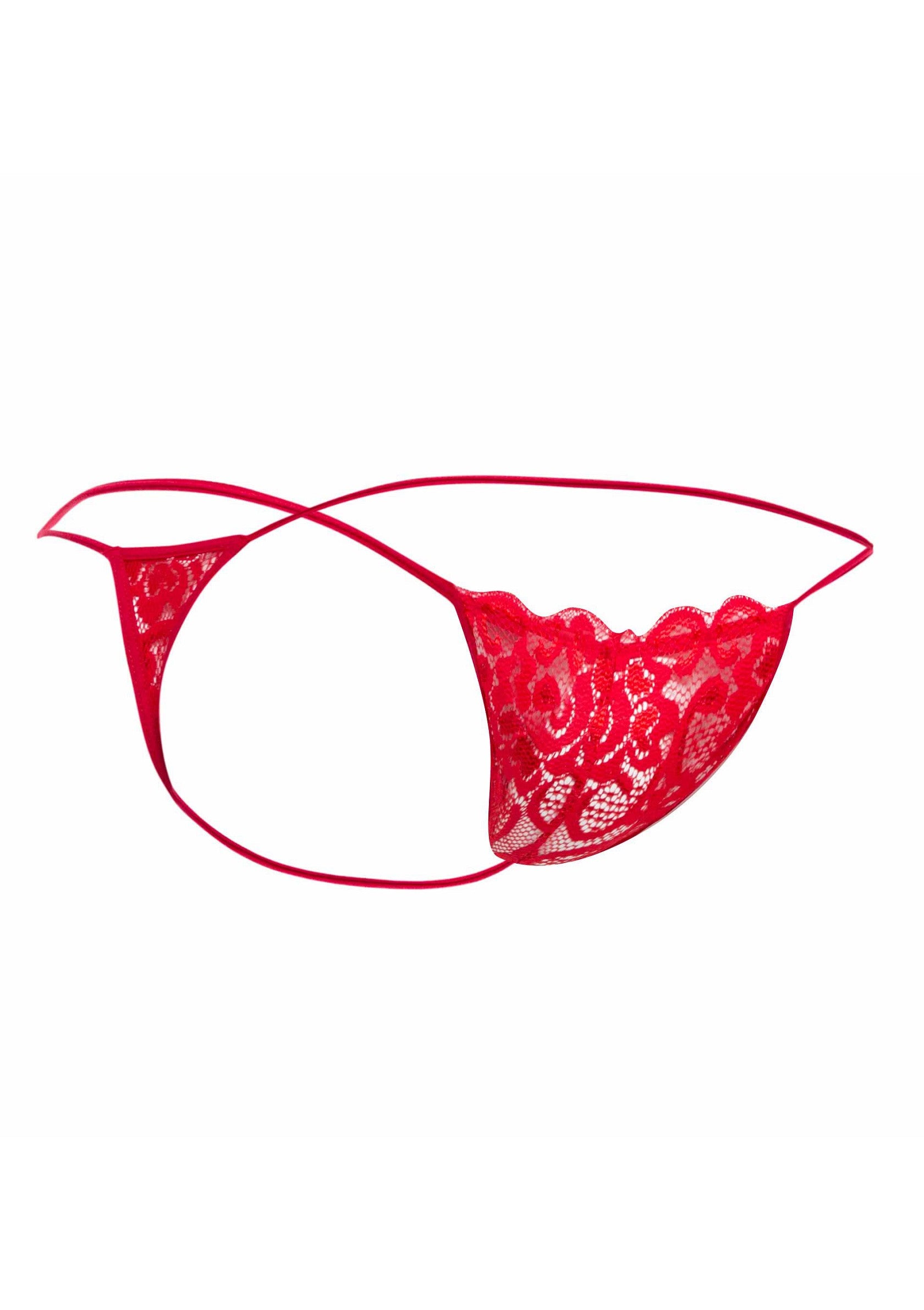 MOB Eroticwear Lace Thong RED S/M - 0