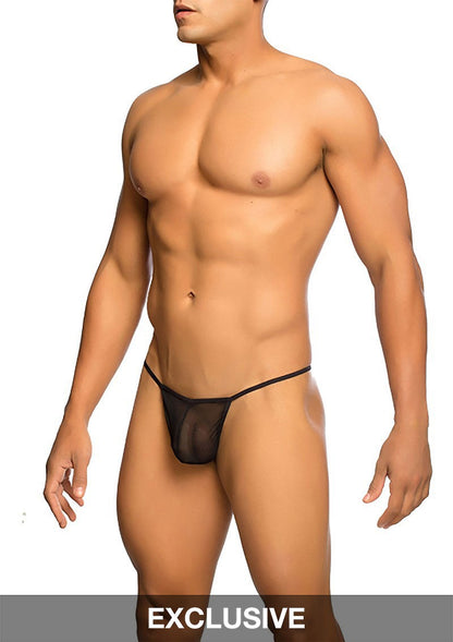 MOB Eroticwear Sheer T-Back Thong BLACK S/M - 0