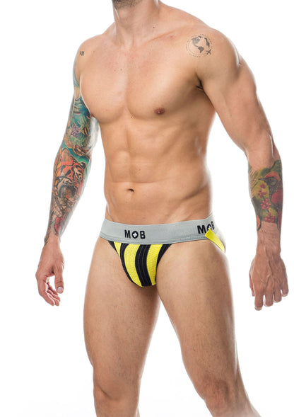 MOB Eroticwear Stripe Classic Jock YELLOW S - 6