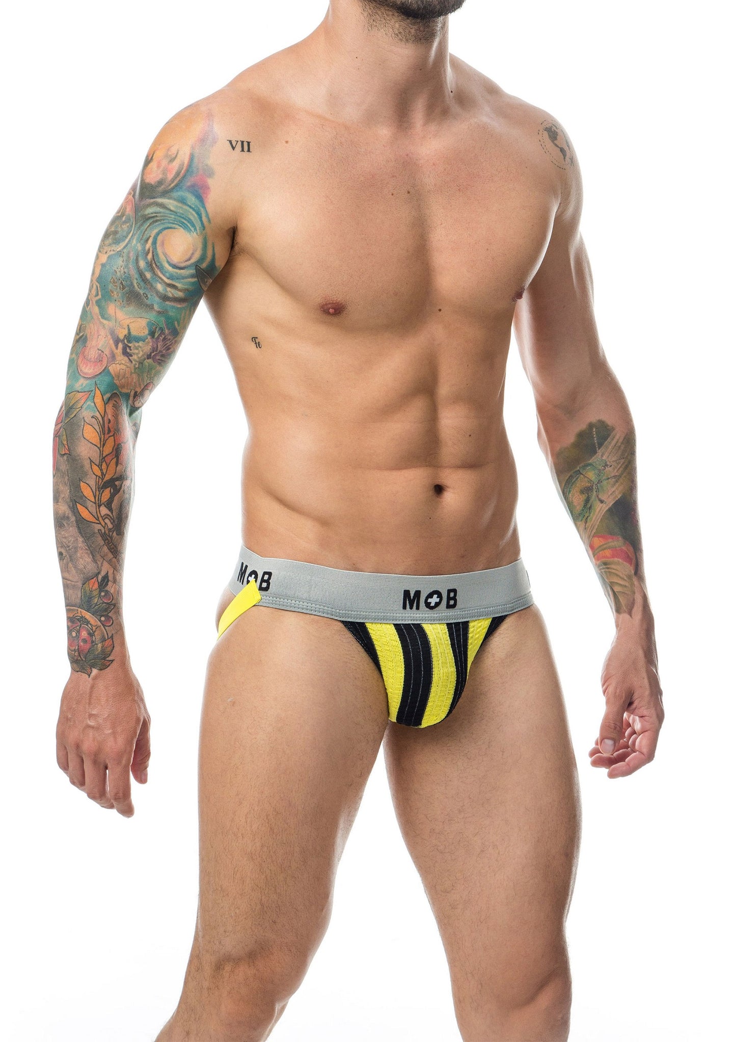 MOB Eroticwear Stripe Classic Jock YELLOW S - 5