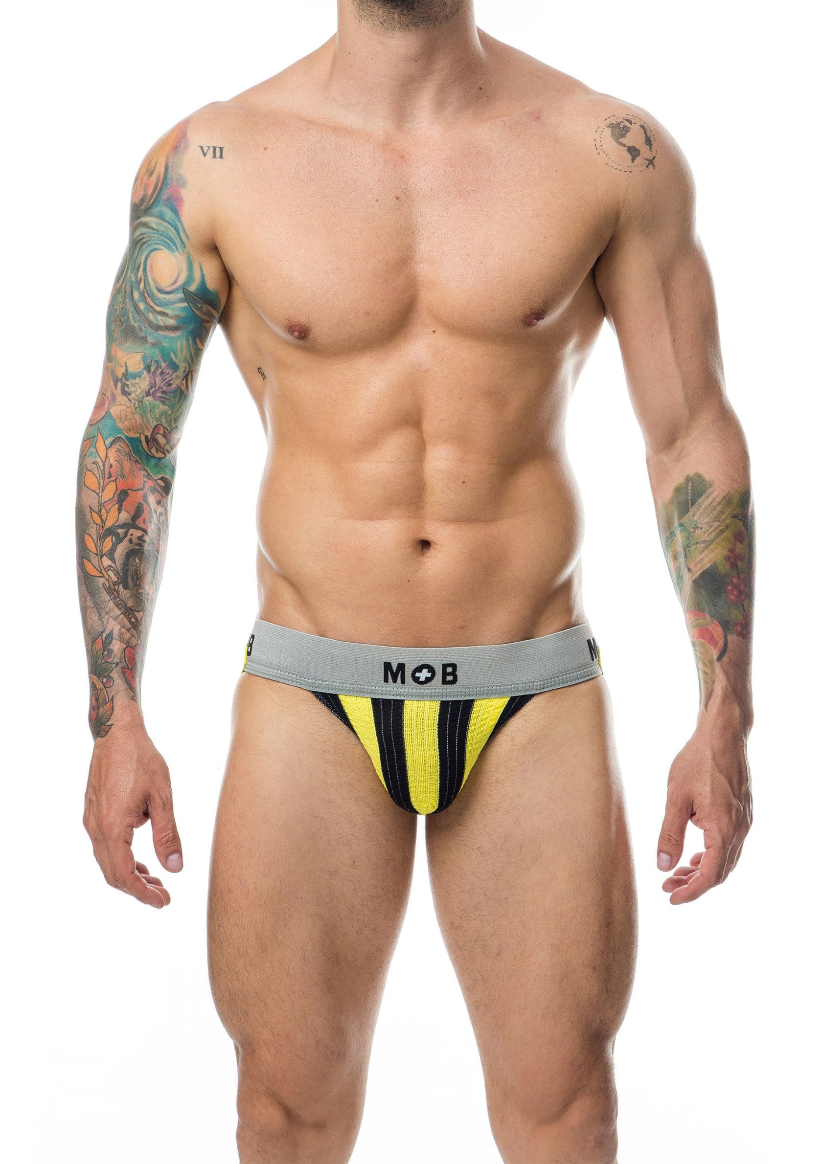 MOB Eroticwear Stripe Classic Jock YELLOW S - 2