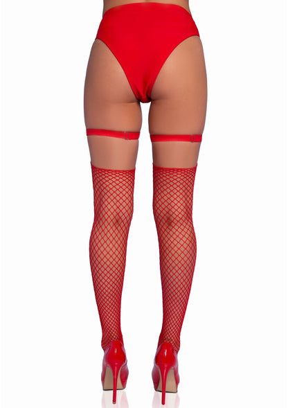 Studded Thigh High Garter with Mini Hearts RED O/S - 4