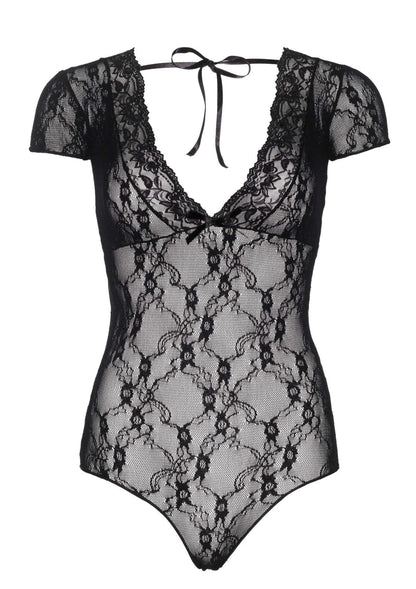 Floral Lace Backless Teddy BLACK O/S - 3