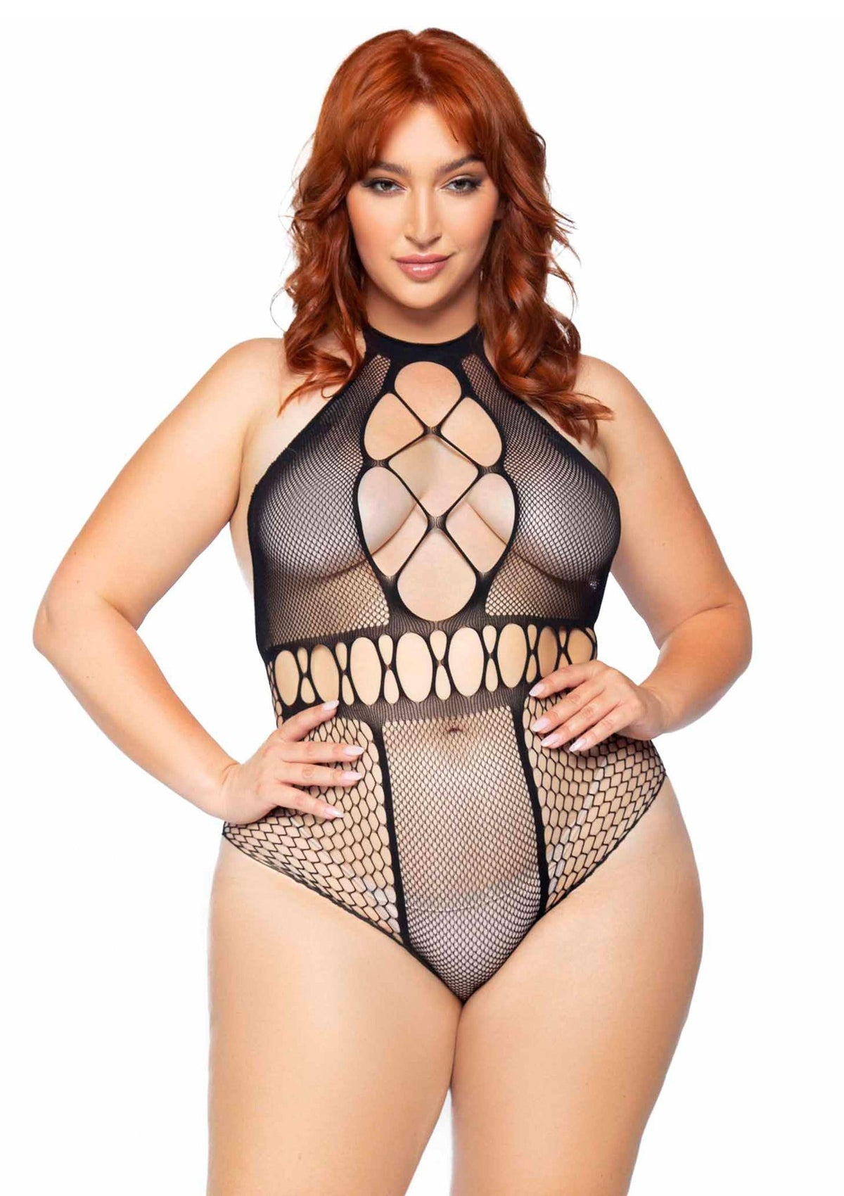 Plus Seamless Halter Bodysuit BLACK 1X/2X - 0