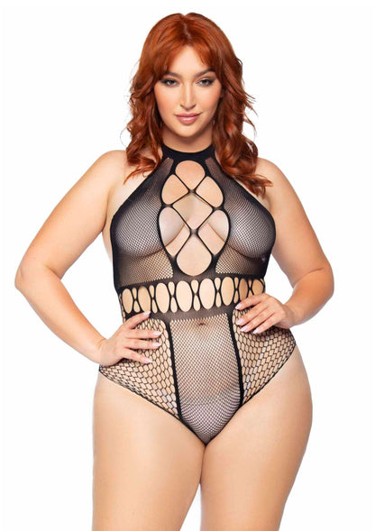 Plus Seamless Halter Bodysuit BLACK 1X/2X - 0