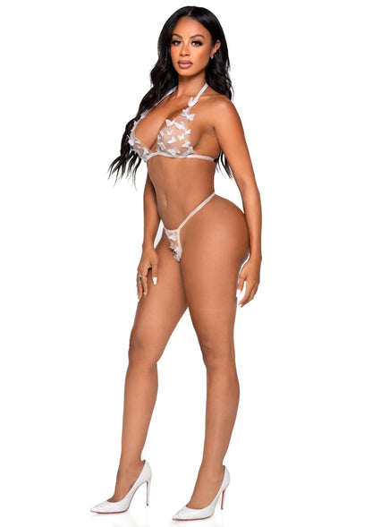 Sheer Bra Top and String WHITE L - 6