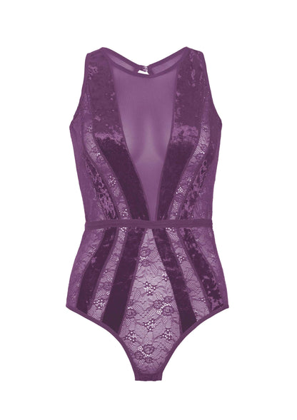 Teddy with Keyhole Back and Snap Crotch PURPLE L - 4