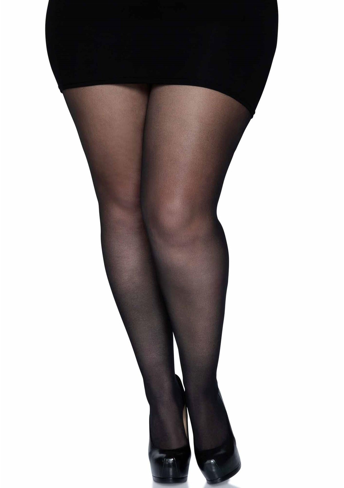 Plus Backseam Pantyhose BLACK 1X/2X - 3