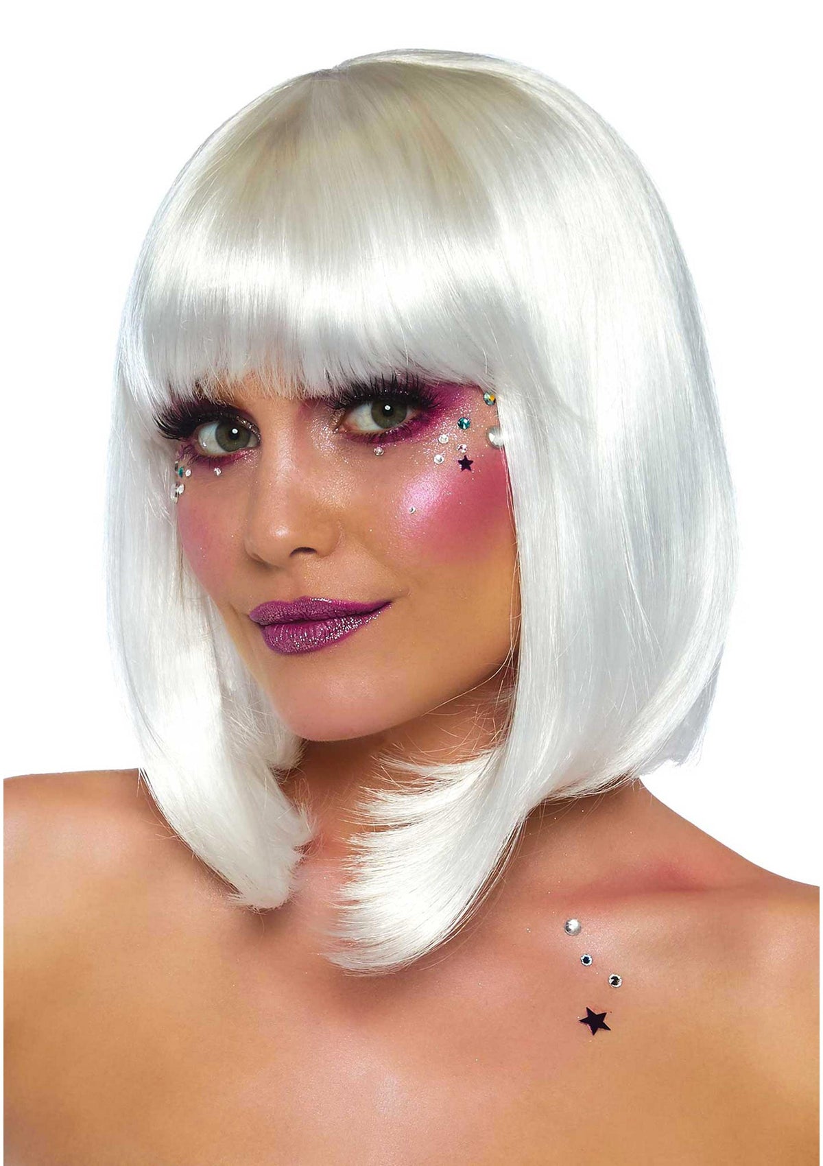 Pearl Short Natural Bob Wig WHITE O/S - 7
