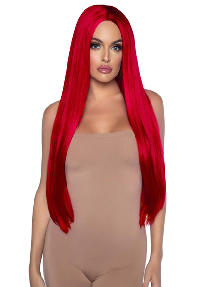 Long Straight Center Part Wig RED O/S - 0