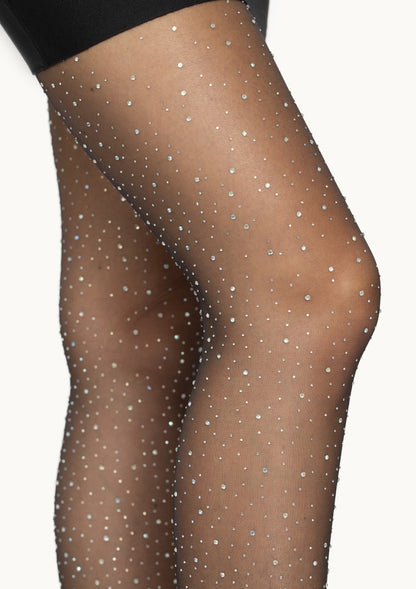Leg Avenue Rhinestone pantyhose BLACK O/S - 1