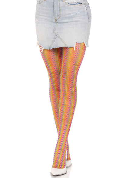 Leg Avenue Rainbow crochet net tights MULTICOLOR O/S - 4