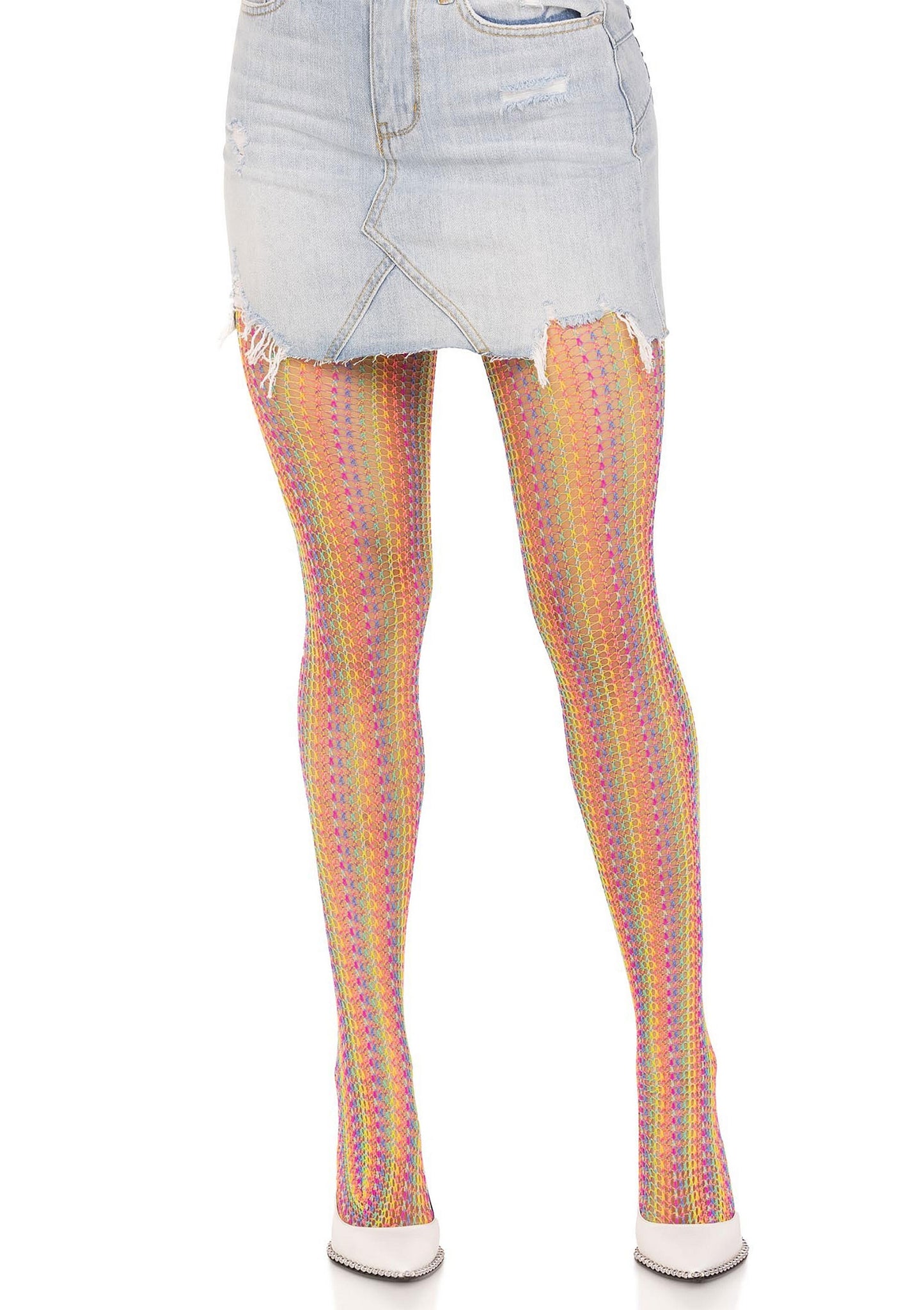 Leg Avenue Rainbow crochet net tights MULTICOLOR O/S - 2