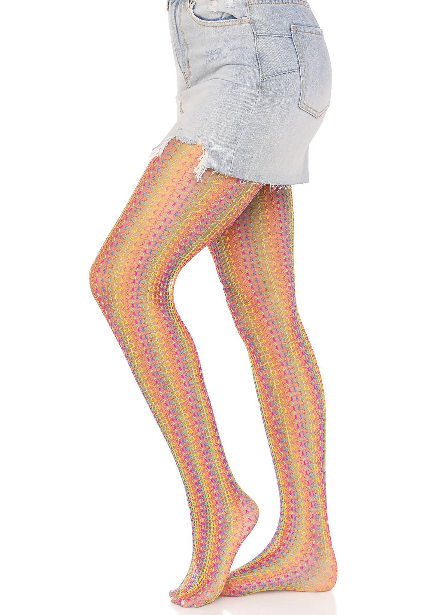 Leg Avenue Rainbow crochet net tights MULTICOLOR O/S - 3