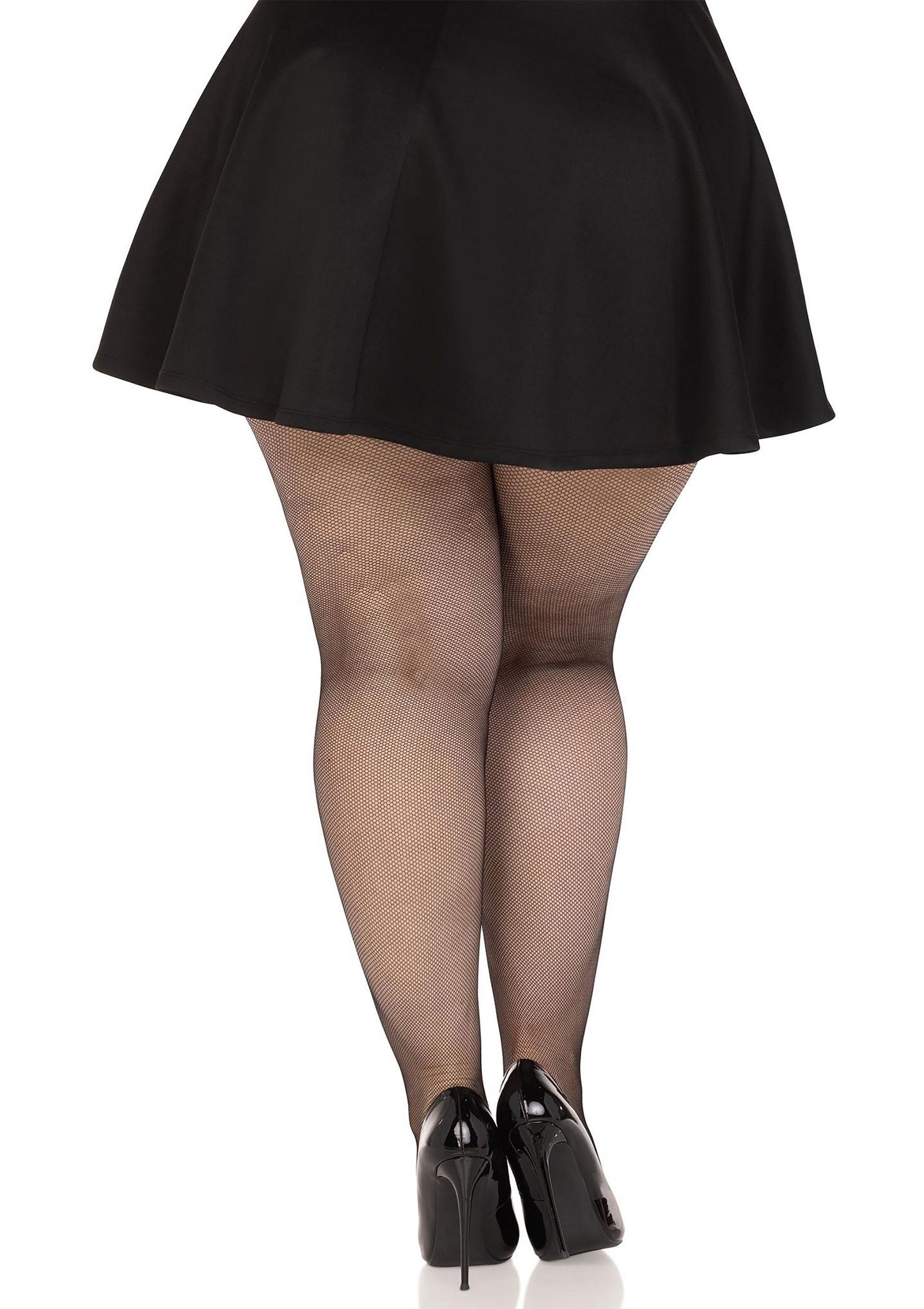 Leg Avenue Spandex micro net tights + BLACK 1X/2X - 1