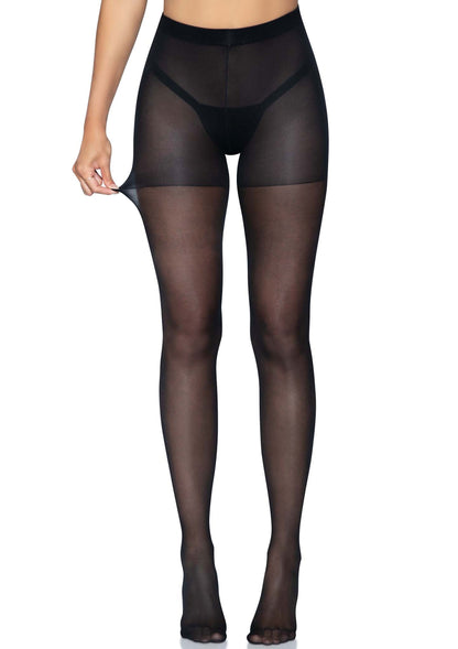 Leg Avenue Sheer open butt pantyhose BLACK O/S - 6