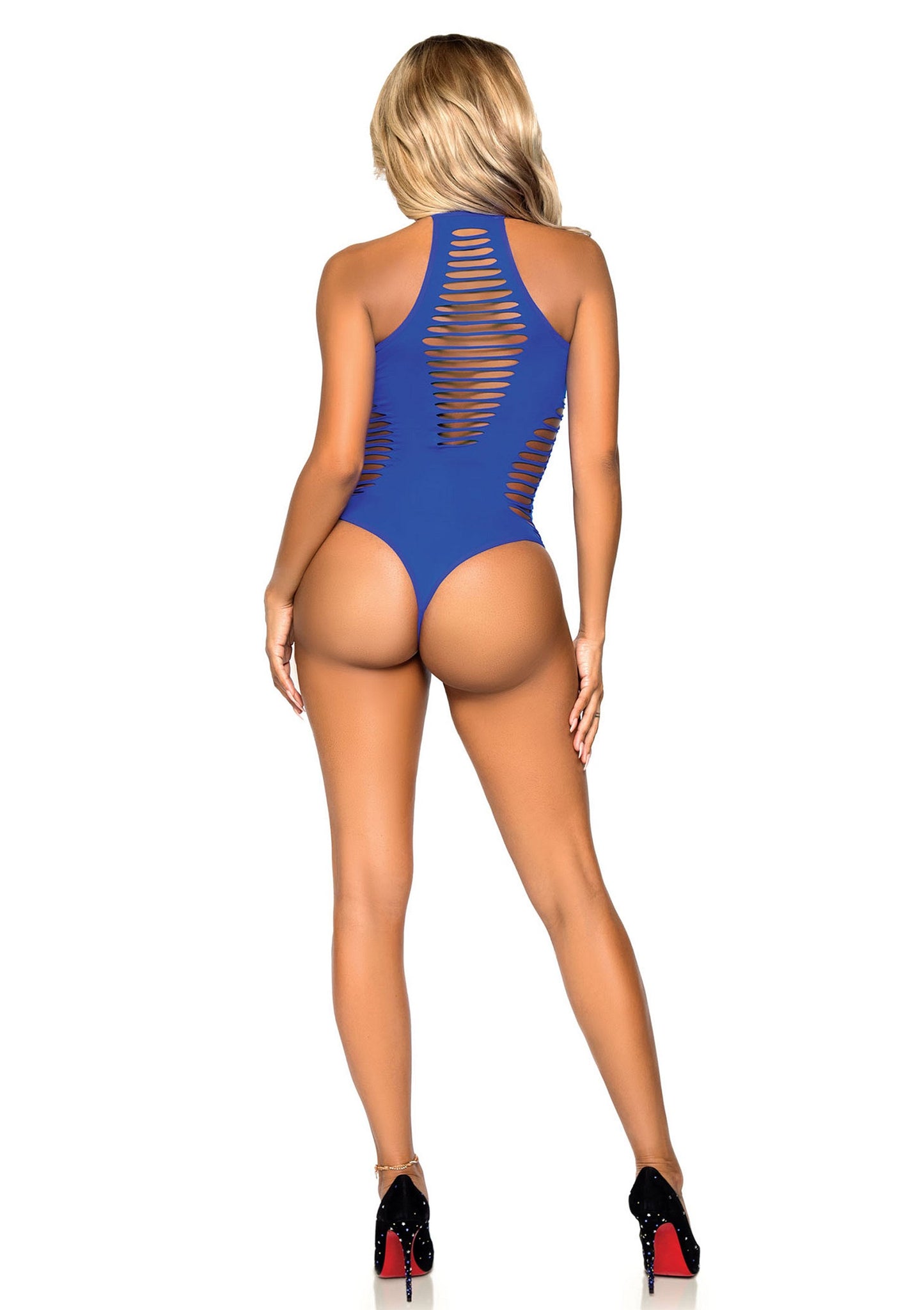 Leg Avenue Racer back thong bodysuit BLUE O/S - 3