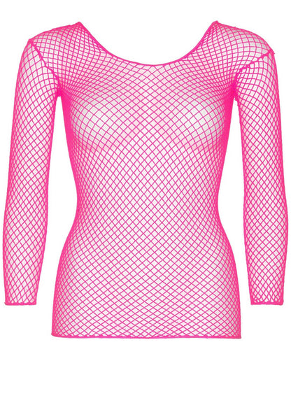 Leg Avenue Long Sleeves Fishnet Top PINK O/S - 3