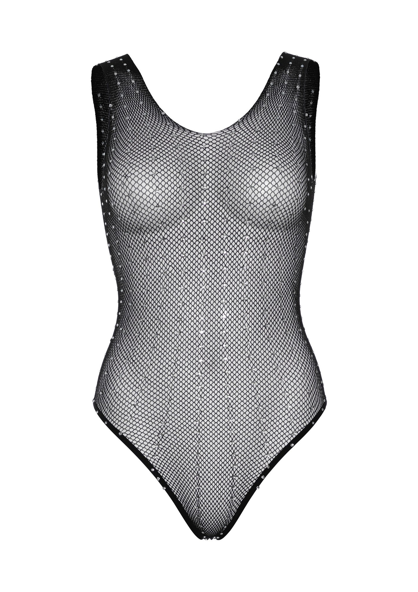 Leg Avenue Rhinestone fishnet bodysuit BLACK O/S - 4