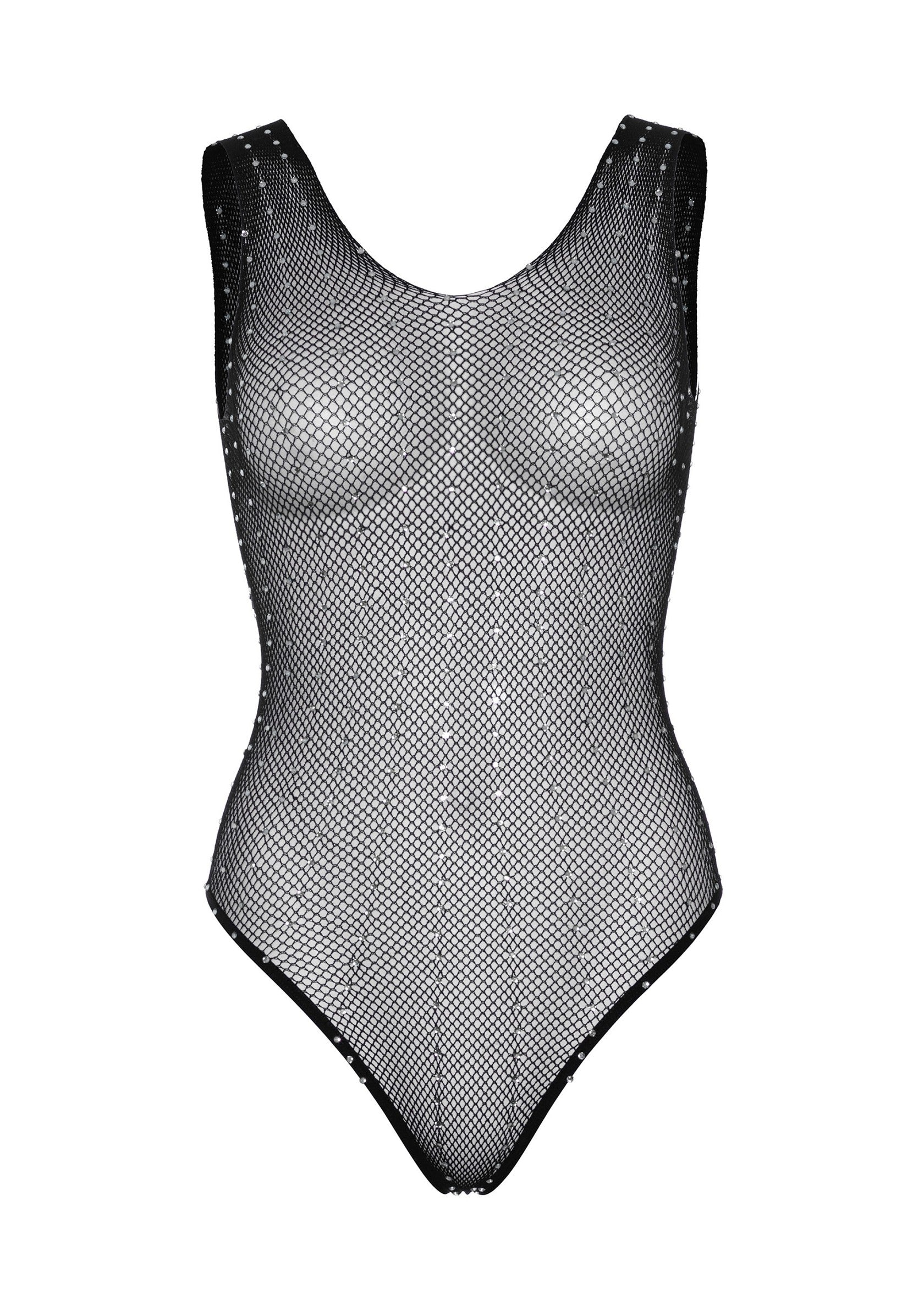 Leg Avenue Rhinestone fishnet bodysuit BLACK O/S - 4