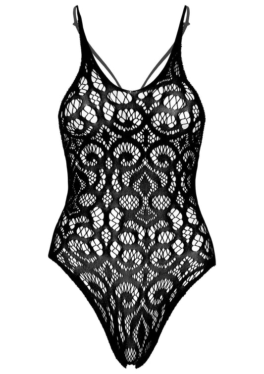 Leg Avenue Seamless scroll lace bodysuit - Black