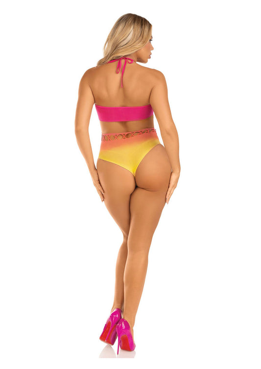 Leg Avenue Seamless ombre halter bodysuit - Pink