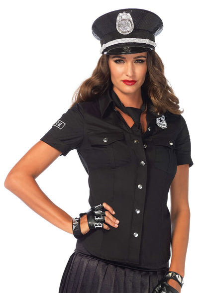 Leg Avenue Police Shirt Badge and Tie BLACK S - 1