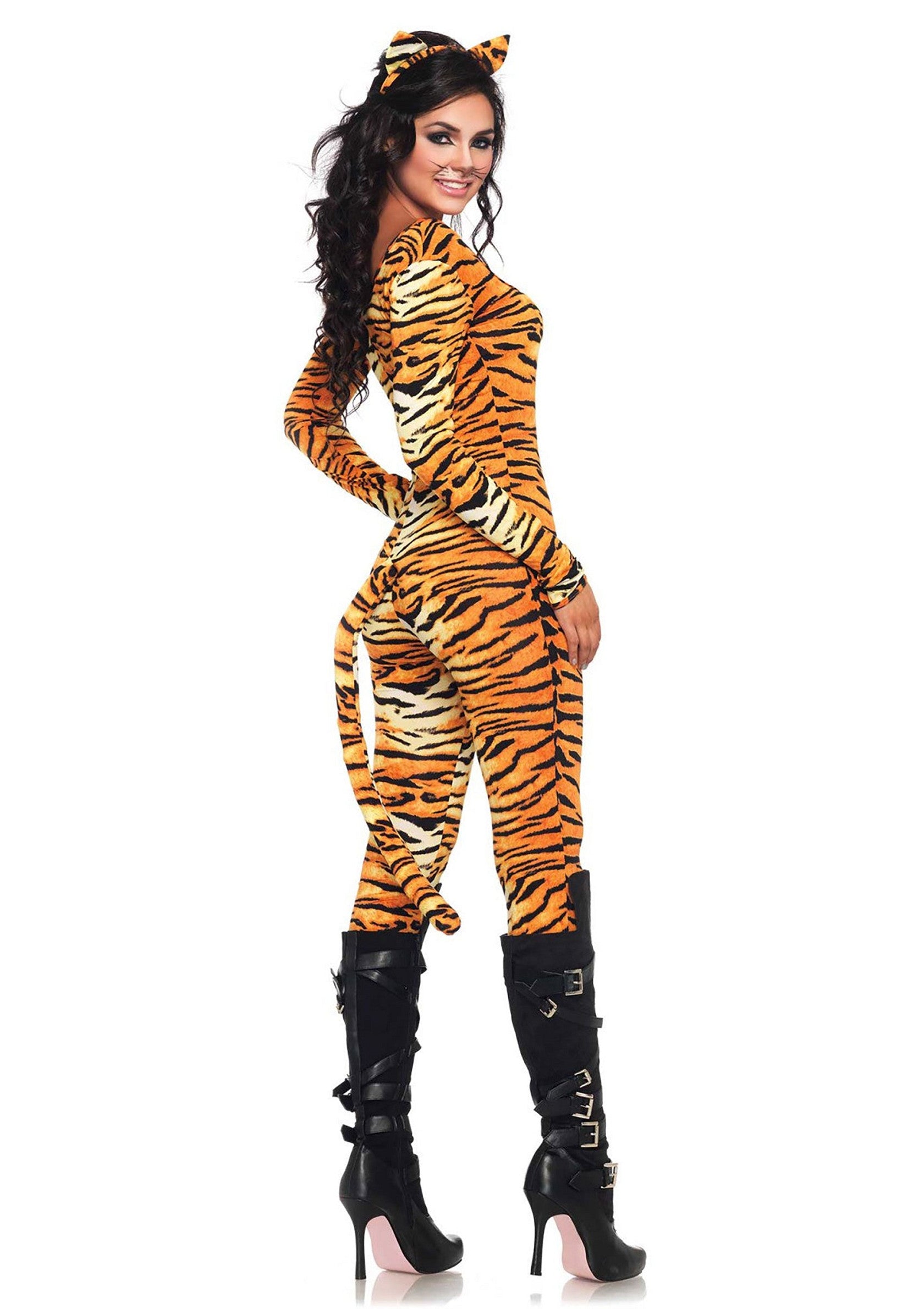 Leg Avenue Wild Tigress Catsuit ORANGE XS - 2