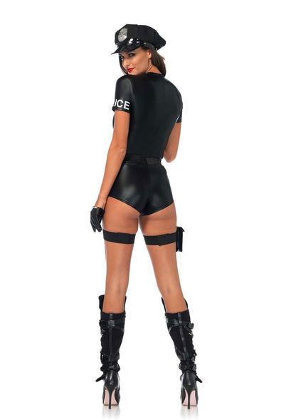 Leg Avenue Flirty Five-0 Cop Romper BLACK S - 5