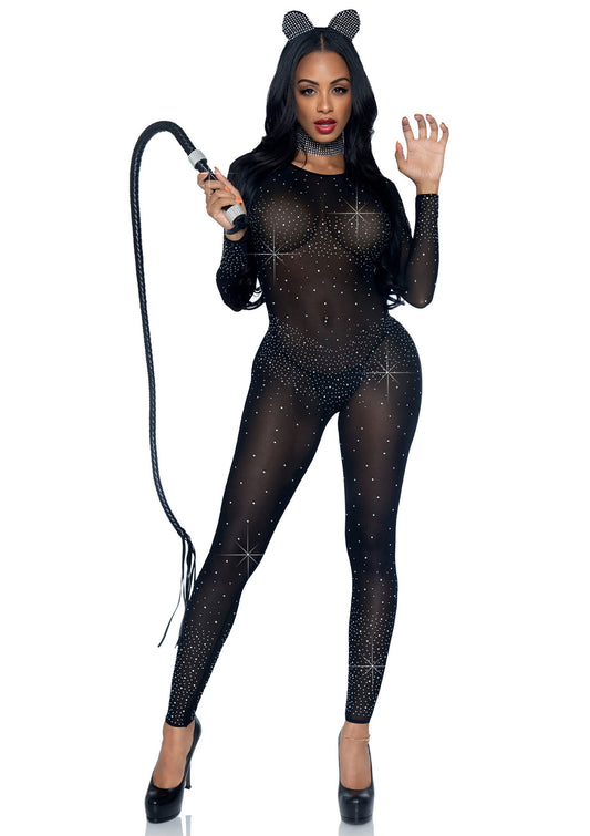 Sheer Rhinestone Catsuit