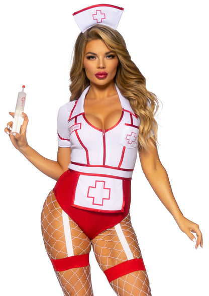 Leg Avenue Nurse Feelgood Bodysuit RED S - 5