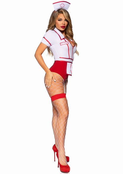 Leg Avenue Nurse Feelgood Bodysuit RED S - 4