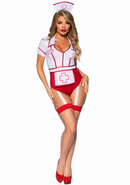 Leg Avenue Nurse Feelgood Bodysuit RED S - 6