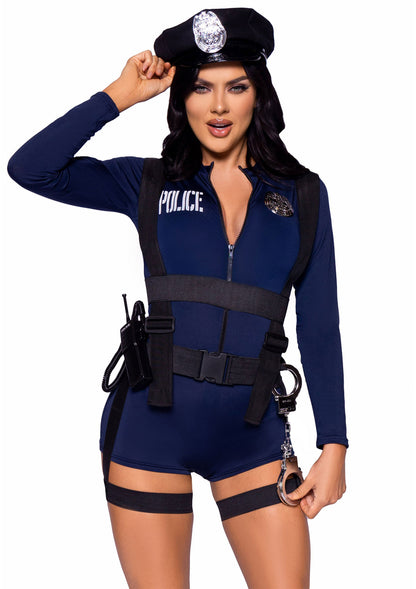 Leg Avenue Flirty Cop Romper BLUE XS - 1