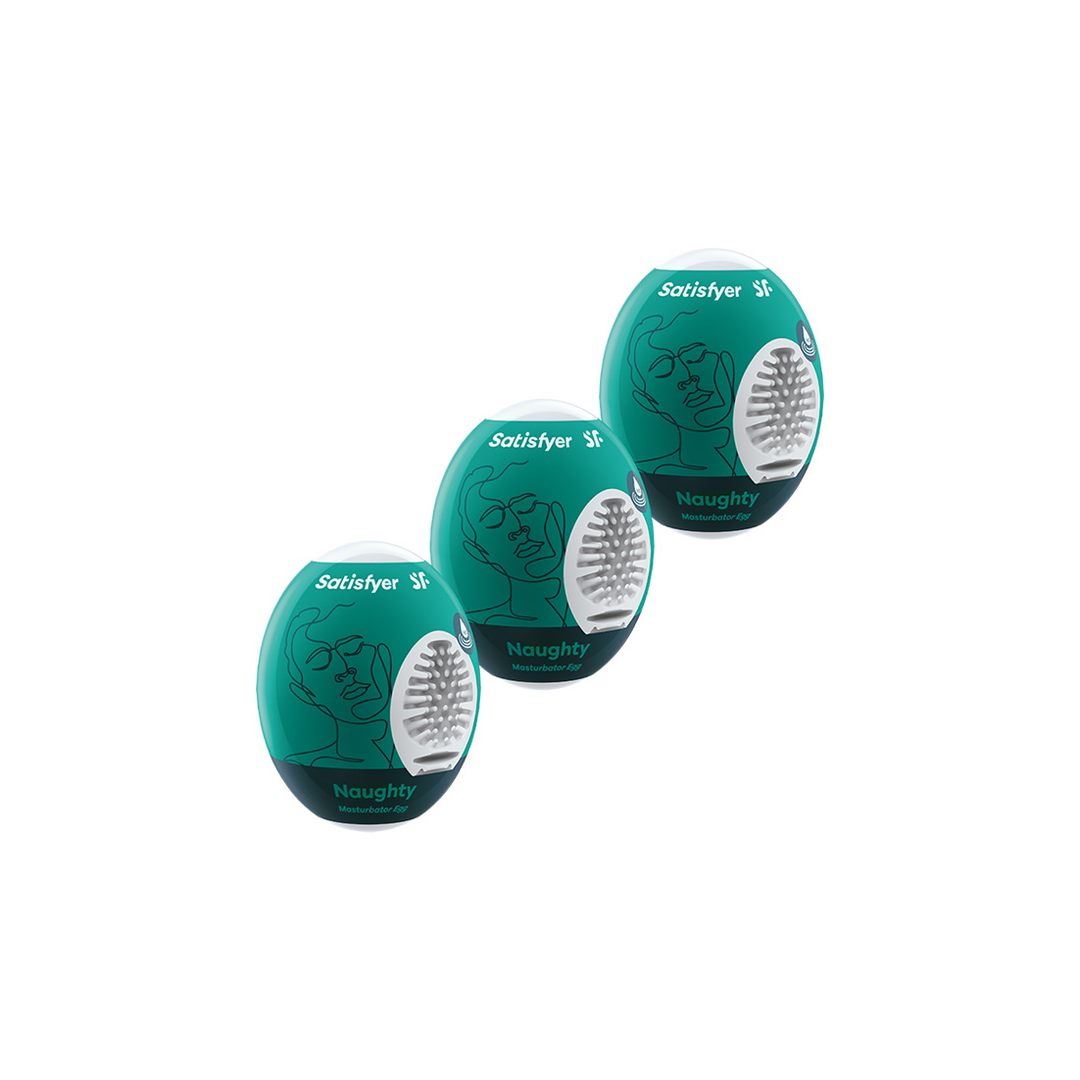 Naughty - Masturbator Egg Set - 3 Stuks - Donkergroen Grün - 1