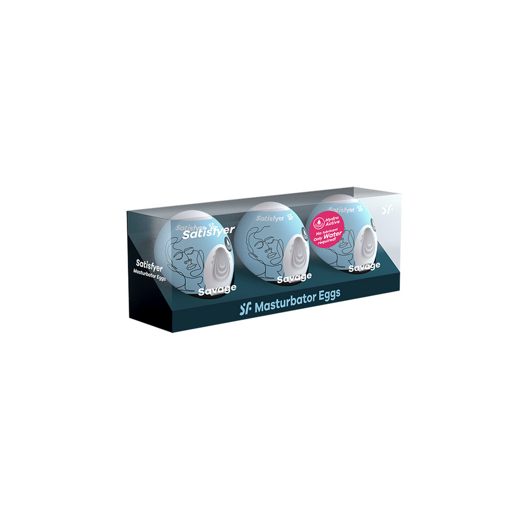Savage - Masturbator Egg Set - 3 Stuks - Lichtblauw Blau - 1