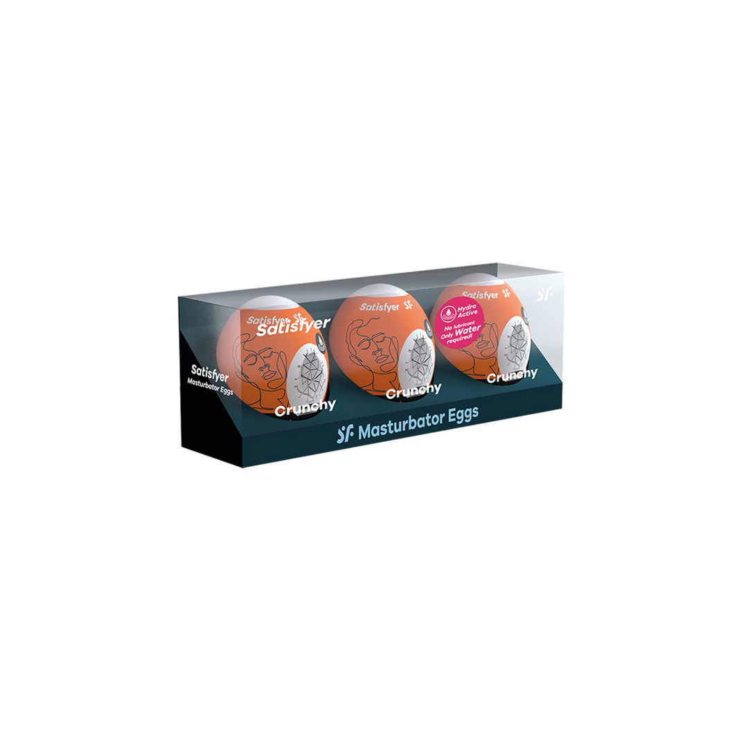 Crunchy - Masturbator Egg Set - 3 Stuks - Oranje Orange - 1