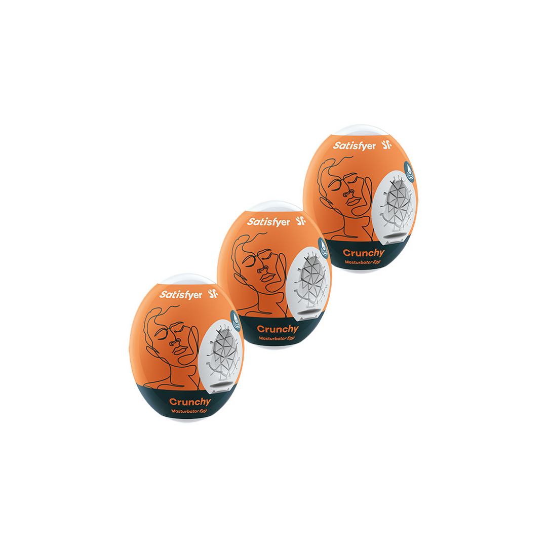 Crunchy - Masturbator Egg Set - 3 Stuks - Oranje Orange - 1