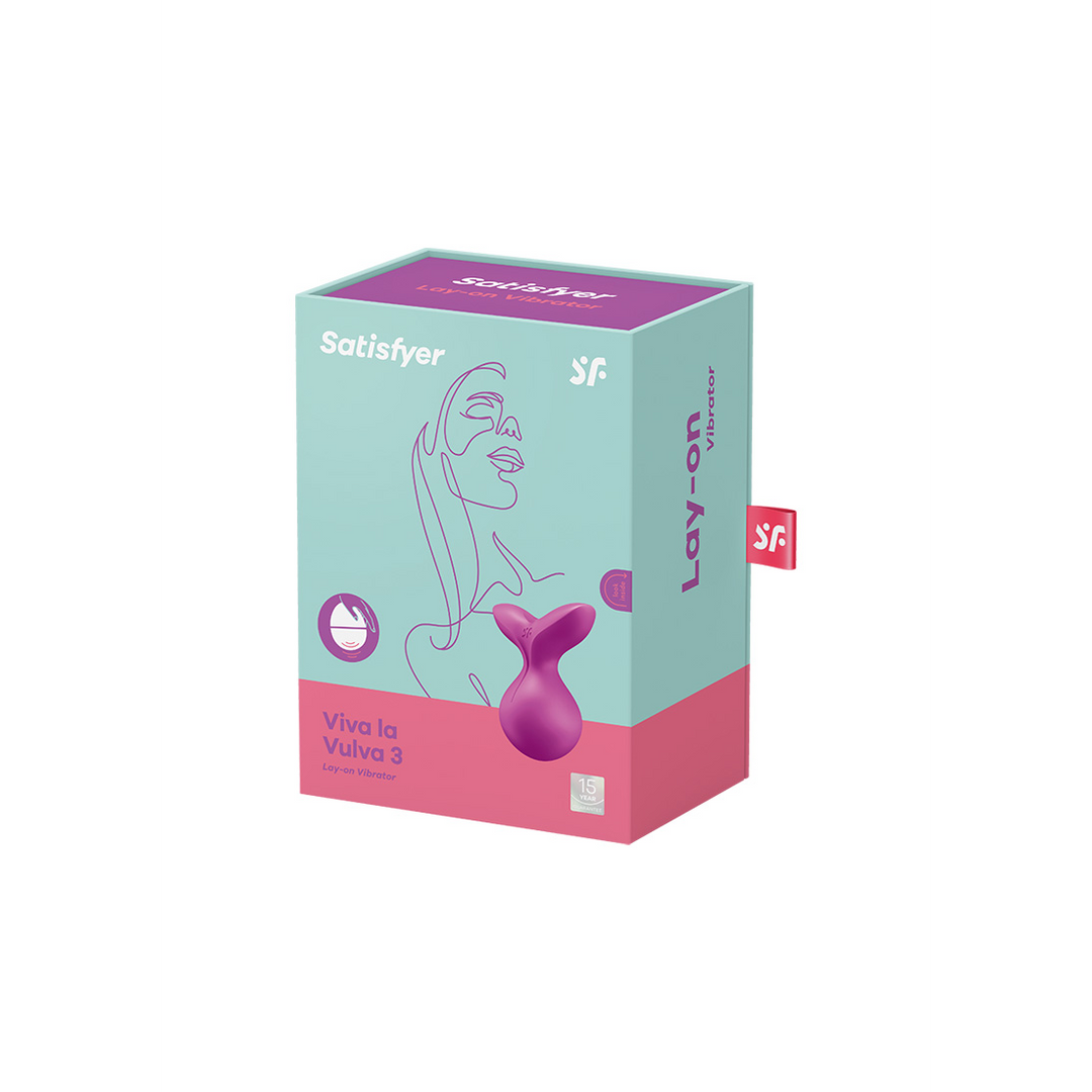 Viva la Vulva 3 - Lay-On Vibrator - Violet Pink - 1