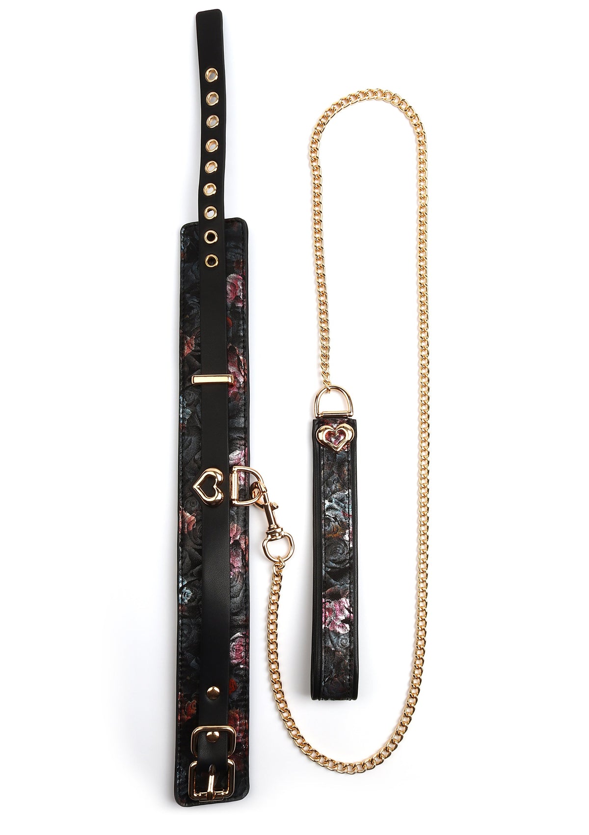 Floral Jacquard Collar & Leash BLACK - 1