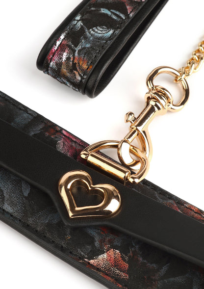 Floral Jacquard Collar & Leash BLACK - 3