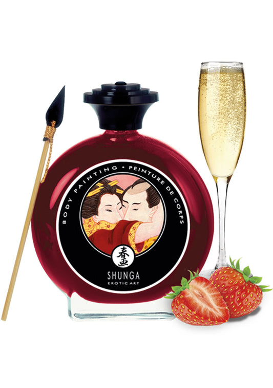 Shunga Edible Body Paint 100ml - Strawberry