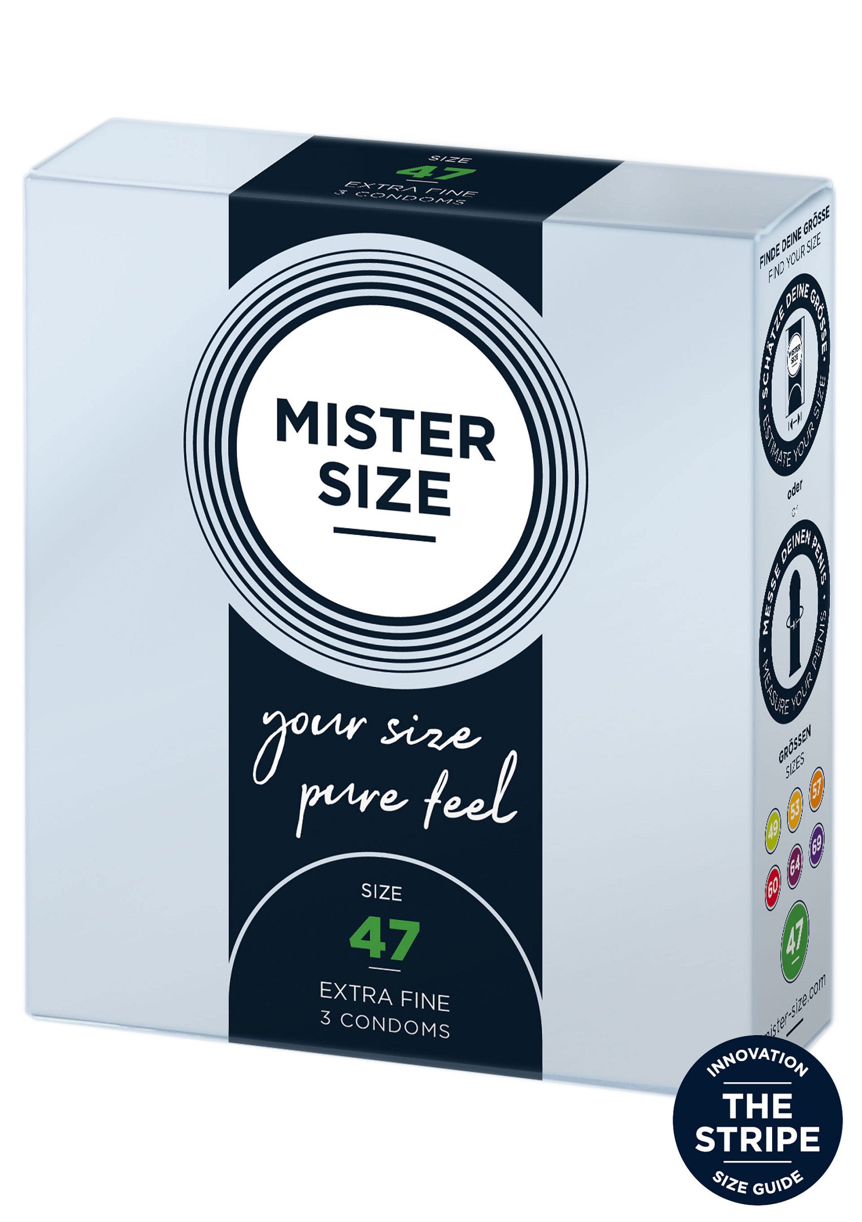Mister Size Condoms 47 mm 3 pcs NATUREL - 0