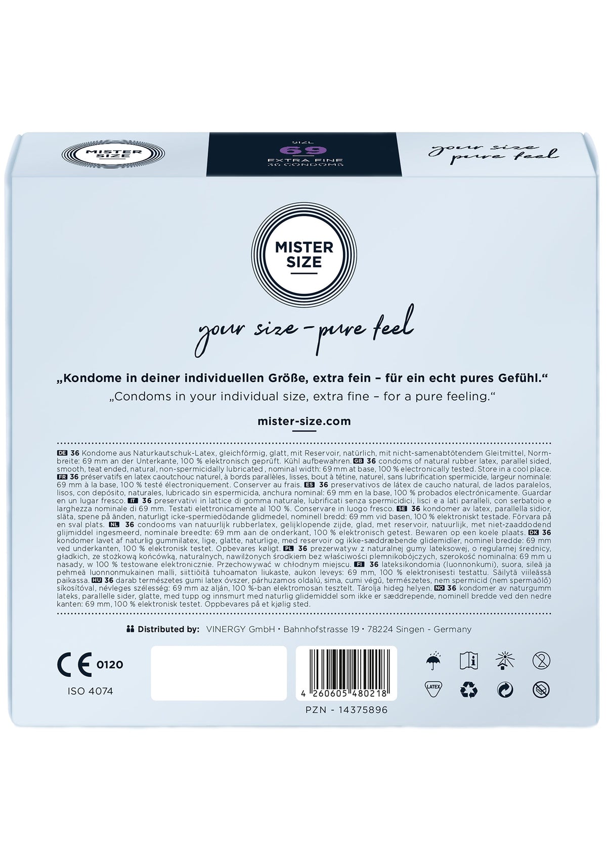 MISTER SIZE 69mm Condoms 36pcs NATUREL - 2