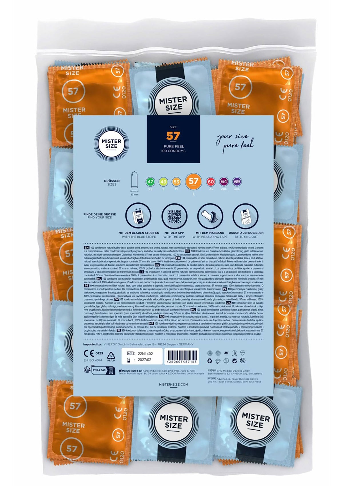 MISTER SIZE 57mm Condoms 100pcs NATUREL - 1